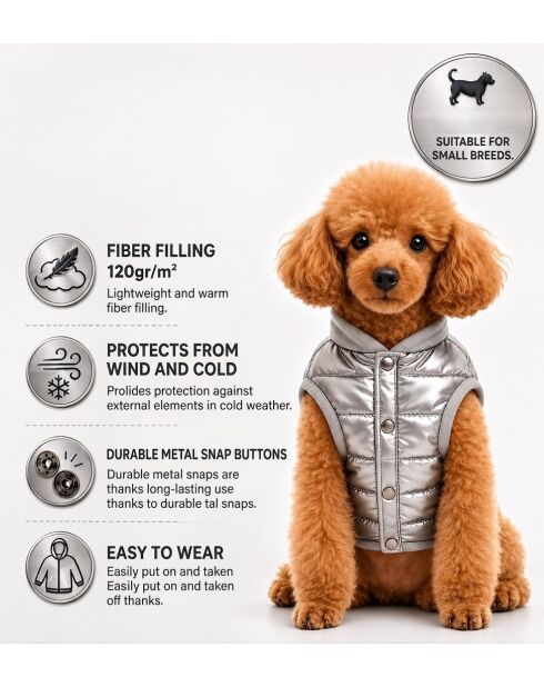 Parlak Anorak S zilveren hondenhoodie