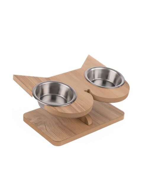Double Gamelles pour animaux Apvm2 beige