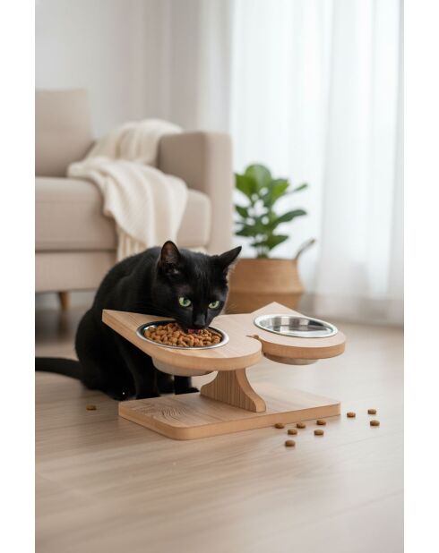 Double Gamelles pour animaux Apvm2 beige