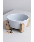 Ahsap dierenkom grijs - 16x16x9 cm