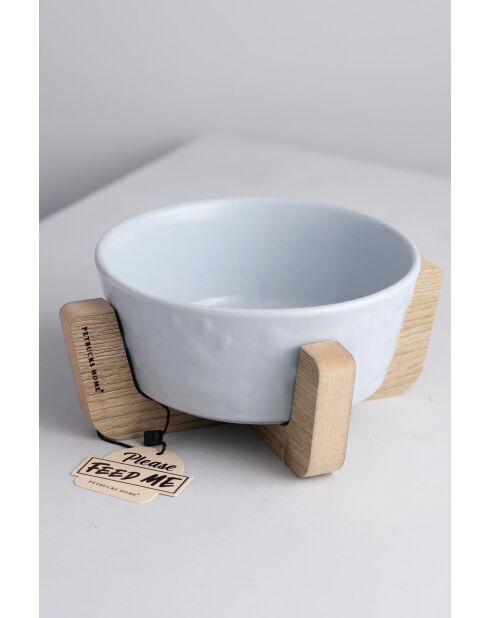 Ahsap dierenkom grijs - 16x16x9 cm
