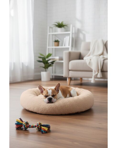Cama para animales Pugalo L crema - 65x65x15 cm