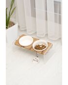Ikili Ahsap dubbele dierenschalen transparant - 32x17x12 cm