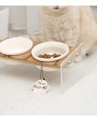 Ikili Ahsap dubbele dierenschalen transparant - 32x17x12 cm