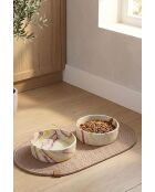 Set di 2 ciotole gialle con animali - 14x5 cm