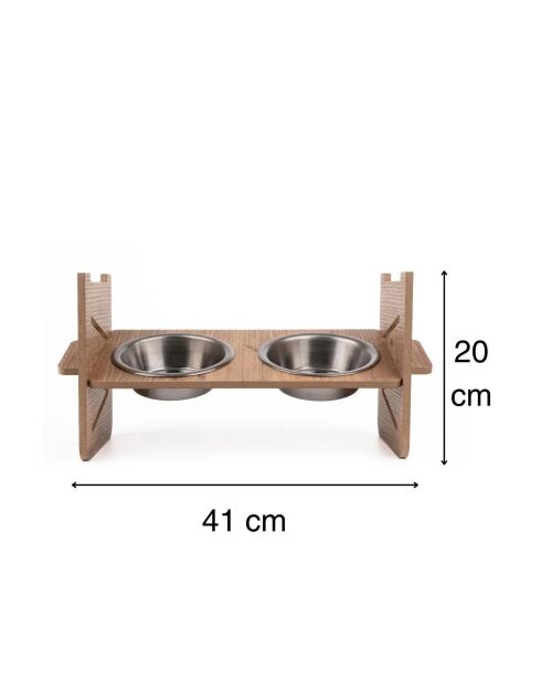 Ciotole doppie beige con animali Apvm5
