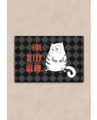 Lettiera nera Eat Sleep Meow - 40x60 cm
