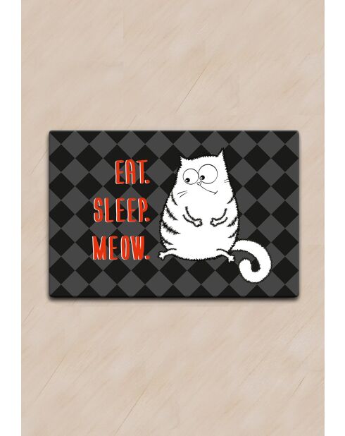 Lettiera nera Eat Sleep Meow - 40x60 cm