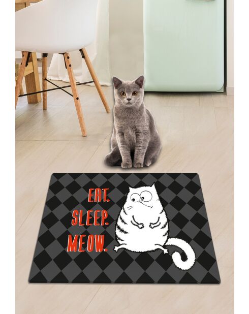 Lettiera nera Eat Sleep Meow - 40x60 cm