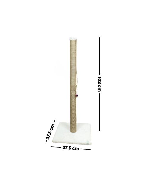 Griffoir pour chat Aero beige - 37,5x37,5x102 cm