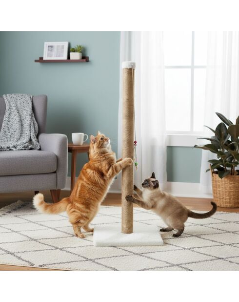 Tiragraffi Aero beige per gatti - 37,5x37,5x102 cm