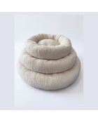 Teddy Donut M crèmekleurig huisdierenbed - 70x70x14 cm