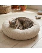 Teddy Donut M crèmekleurig huisdierenbed - 70x70x14 cm