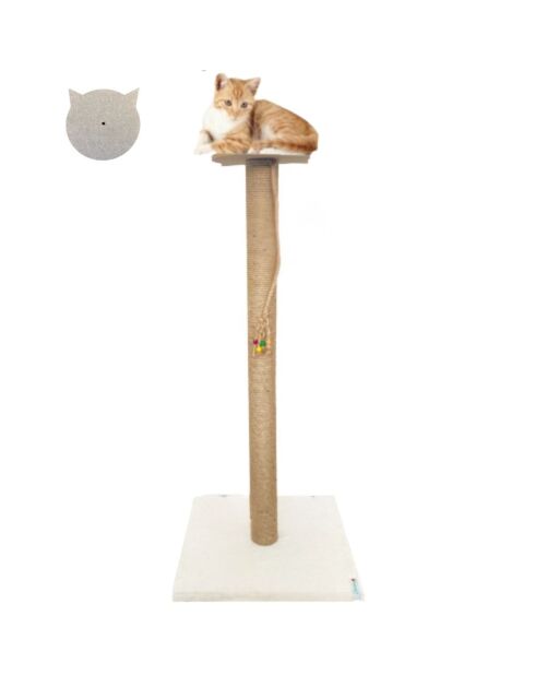 Griffoir pour chat Axel beige - 37,5x37,5x103 cm