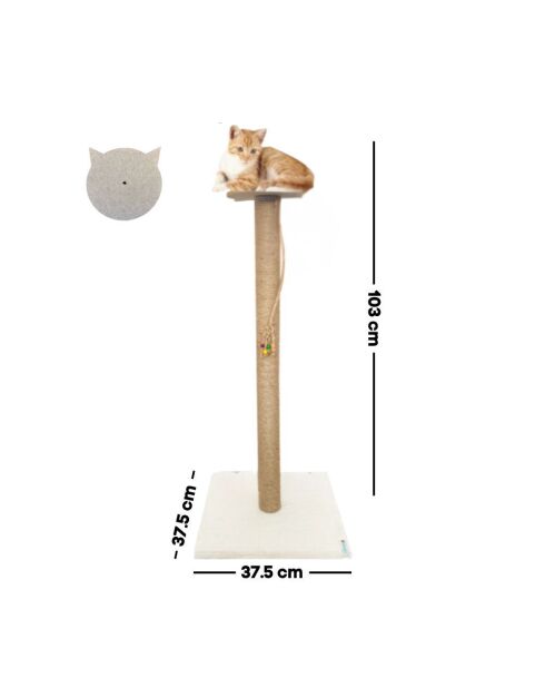 Griffoir pour chat Axel beige - 37,5x37,5x103 cm
