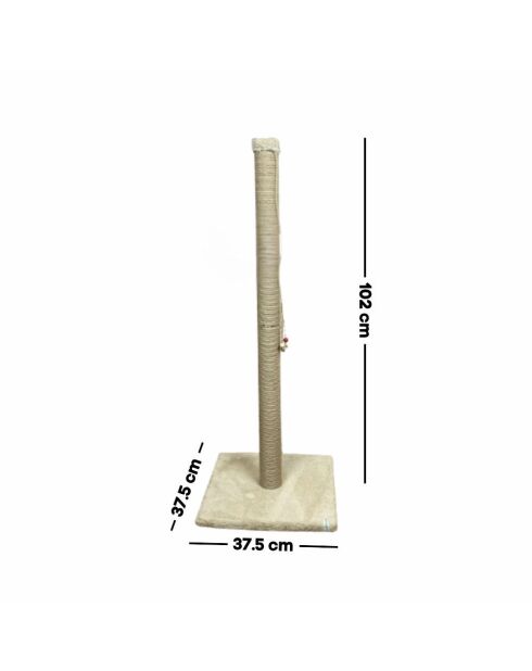 Griffoir pour chat Aero beige - 37,5x37,5x102 cm