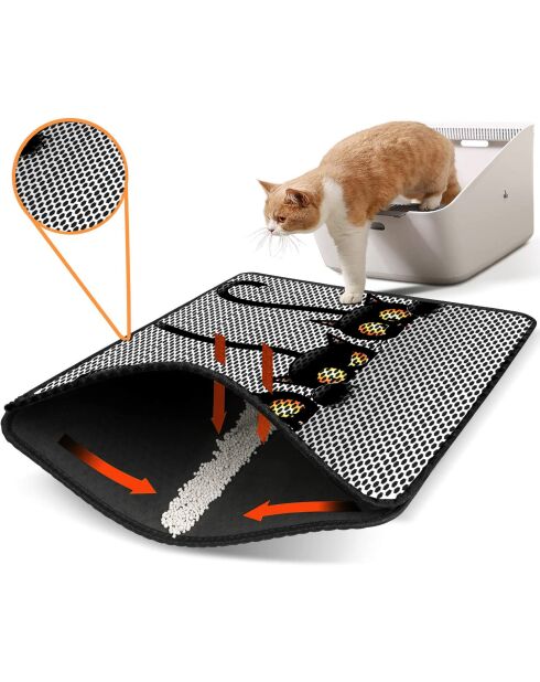 Nrszn0127 zwarte kattenbakmat - 45x60 cm