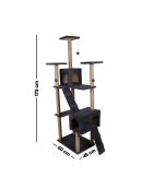 Casa para gatos Verona negra - 60x45x172 cm
