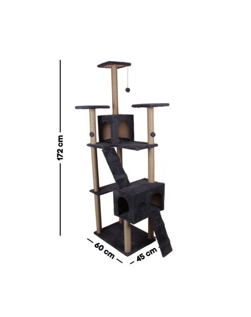 Kattenhuis Verona zwart - 60x45x172 cm