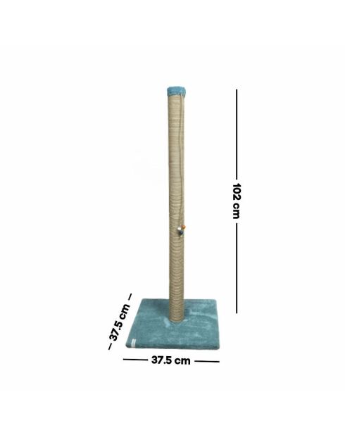 Aero turquoise krabpaal voor katten - 37,5x37,5x102 cm