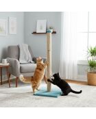 Aero turquoise krabpaal voor katten - 37,5x37,5x102 cm