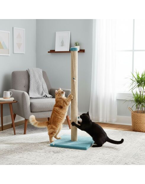 Aero turquoise krabpaal voor katten - 37,5x37,5x102 cm