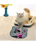 Tapis de litière pour chat Kdkafa0221 multicolore - 40x50 cm