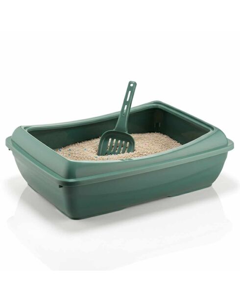 Bac à litière pour chat 5091-4 verte - 52x66x17,5 cm