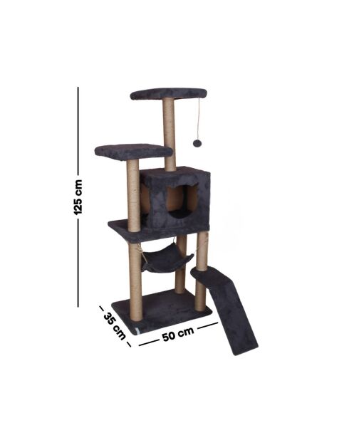 Pandora kattenhuis antraciet - 50x35x125 cm