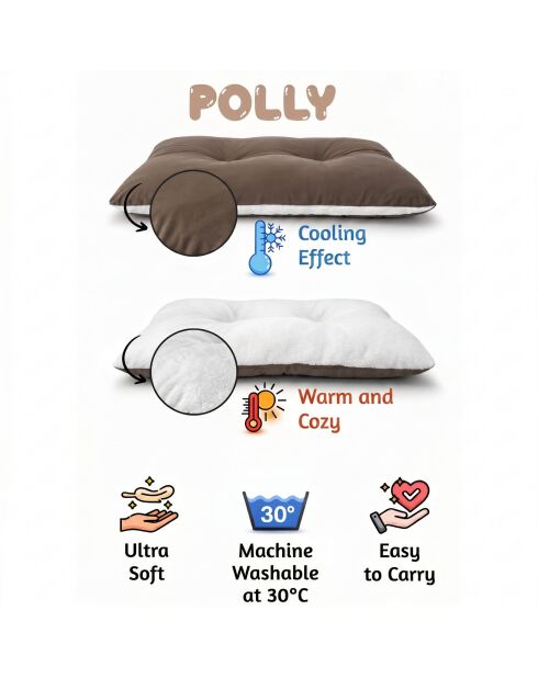 Dierenbed Polly ecru - 50x35x8 cm