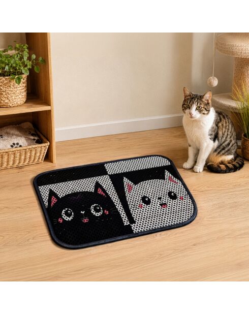 Nrszn0051 kattenbakmat zwart - 45x60 cm