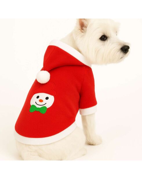 Sweat à capuche pour chien Redsnowmansweat M rouge