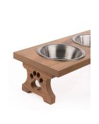Ciotole doppie beige con animali Apvm11