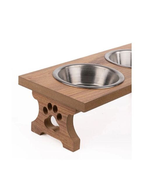Ciotole doppie beige con animali Apvm11