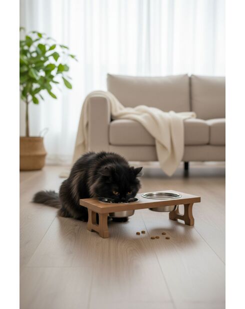 Ciotole doppie beige con animali Apvm11