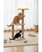 Albero per gatti Iki Katli crema - 34x34x82 cm