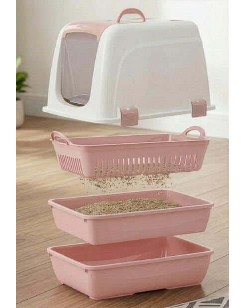 Toilethuis voor katten 5088-03-4 roze - 41x37,5x50 cm