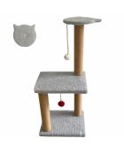 Árbol para gatos Tina 2 gris - 35x28x80 cm
