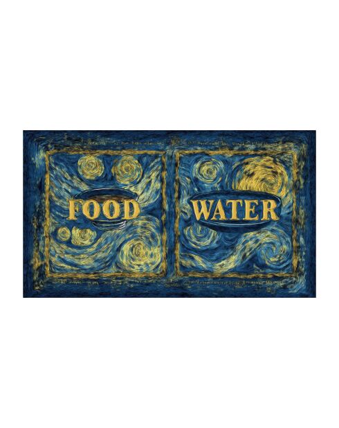 Tapis de gamelle Paspet11 bleu - 40x70 cm