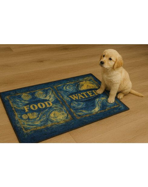 Tapis de gamelle Paspet11 bleu - 40x70 cm
