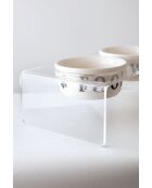 Ikıli Seramik dubbele dierenschalen transparant - 29x14x10 cm