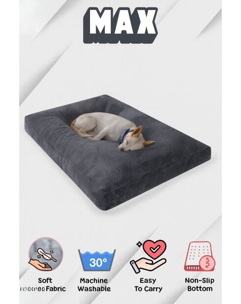 Max Dog M Tierbett, 74 x 62 x 12 cm, Anthrazit