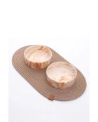Set di 2 ciotole beige con animali - 14x5 cm