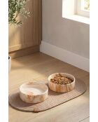 Set di 2 ciotole beige con animali - 14x5 cm