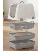 Maison de toilette pour chat 5088-03-1 grise - 41x37,5x50 cm