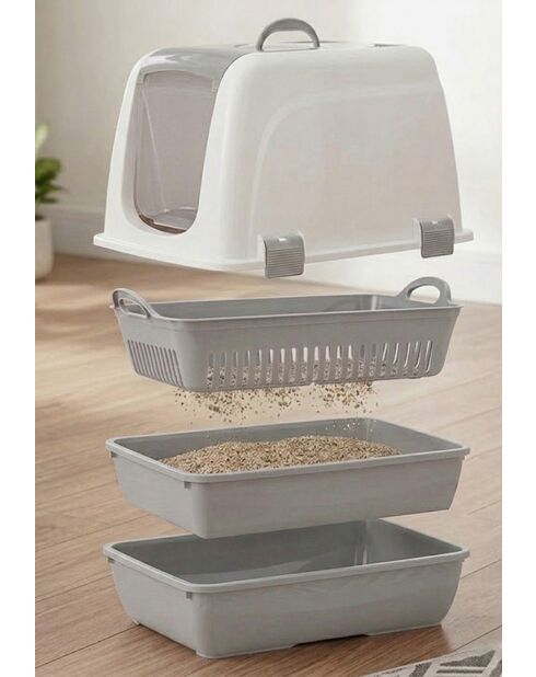 Toilethuis voor katten 5088-03-1 grijs - 41x37,5x50 cm
