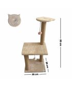 Albero per gatti Tina 2 beige - 35x28x80 cm