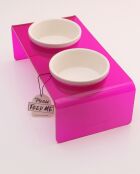 Ikıli Seramik fuchsia dubbele dierenschalen - 29x14x10 cm