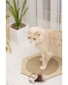 Altıgen 30 beige krabmat voor katten - 30x30x1 cm
