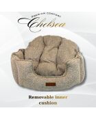 Cama para mascotas Chelsea M color crema - 61x61x28 cm